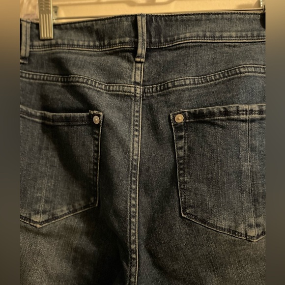 J. Jill Kick Flare Ankle Frayed Hem Denim Jean Size 10 - Picture 13 of 16